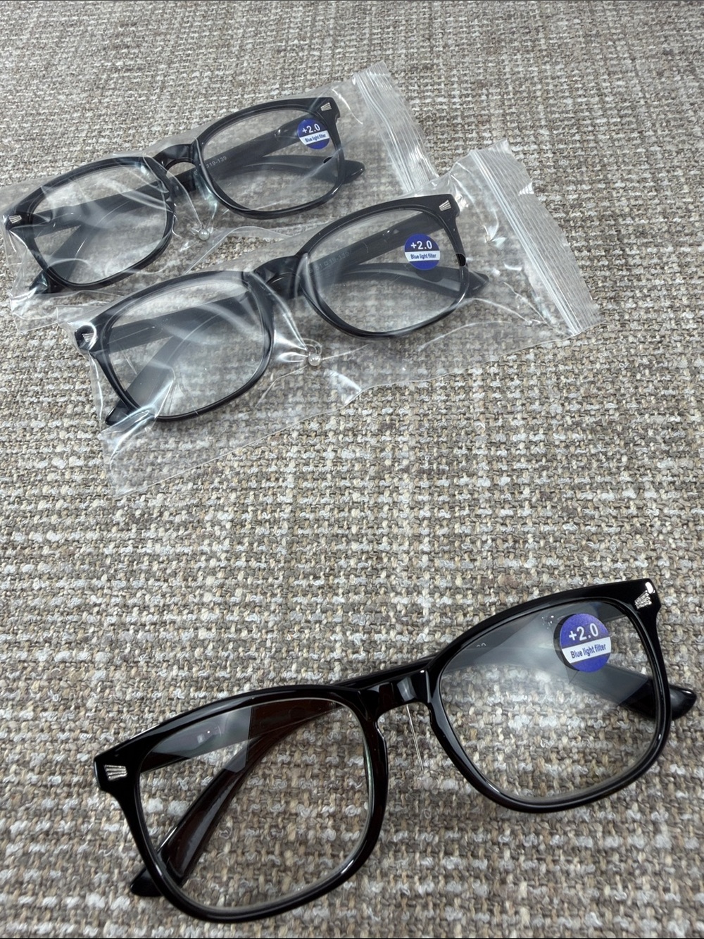 Classic Black Reading Glasses - +2.0 Strength